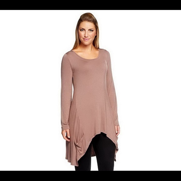 LOGO by Lori Goldstein Hi Low Hem Knit Tunic Sz 1X - Picture 2 of 9